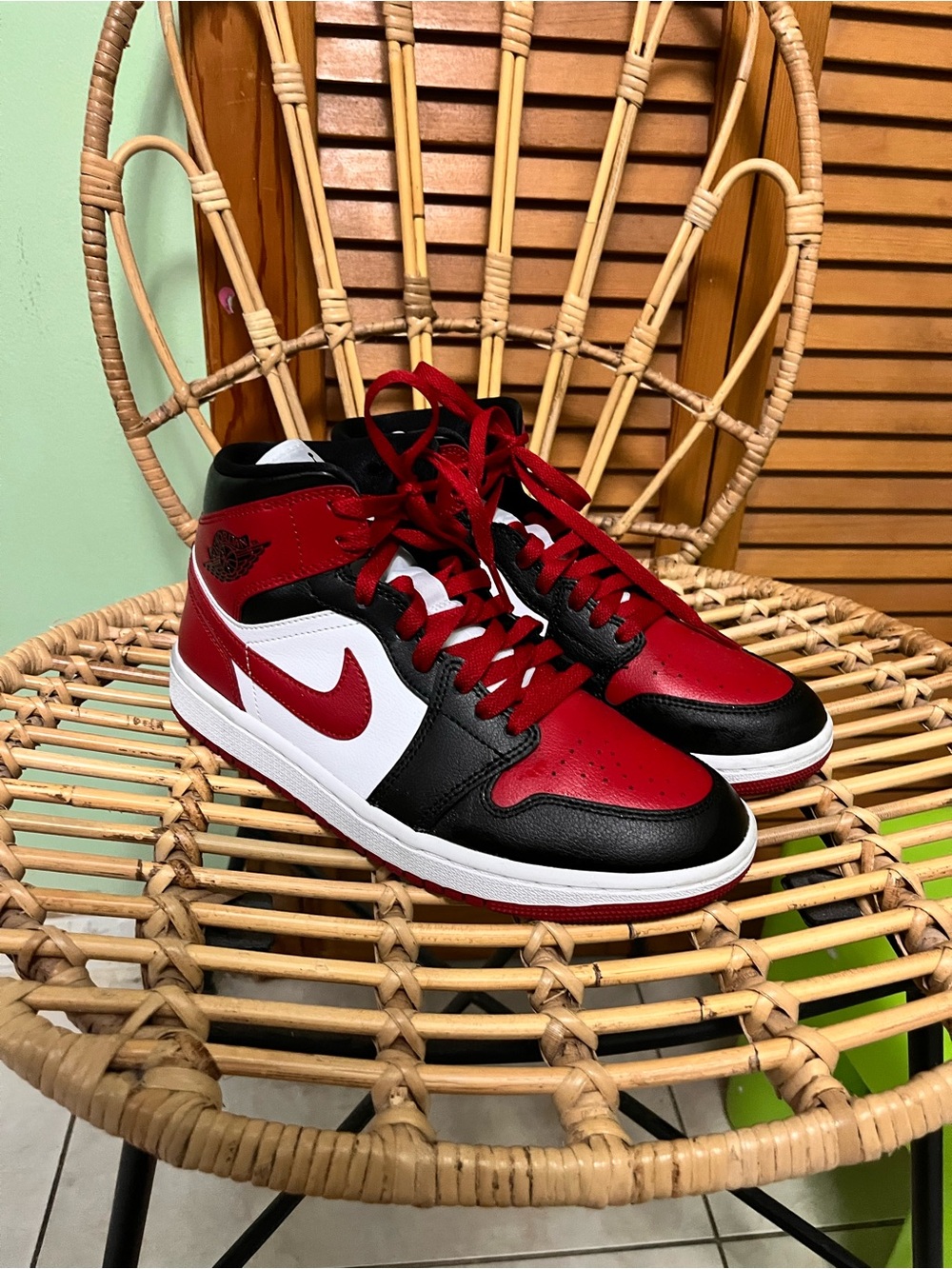 Nike Red Black White Air Jordans 1 Sneakers